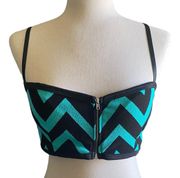 -BLACK AND GREEN BRA TOP