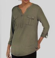 Army green blouse top size medium