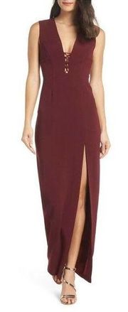 WAYF Casey Plunge Neck Gown