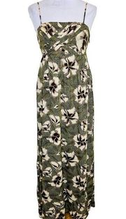 Edme & Esyllte Maxi Dress w Pockets 2 Green Floral Sleeveless Boho