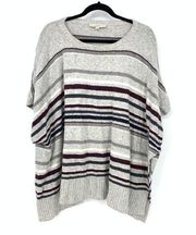 Ann Taylor Loft Women's Size XS/S Poncho Stripes Knitted Scoop Neck