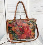 Patricia Nash Navelli Floral Heritage Leather Tote Bag Large Crossbody