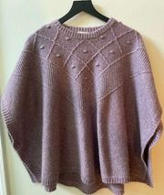 sleeveless poncho style sweater, lavender, size medium/large