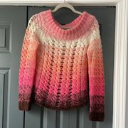 Daytrip Pink Ombré Open‎ Knit Sweater