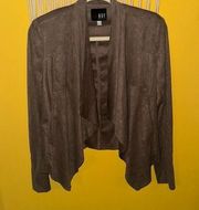 Kut from the Kloth Size Small Brown Faux Suede Open Front Asymmetrical Jacket