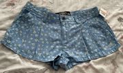 NWT  Bluebell Light Blue Ditsy Floral Embroidered Shorts with Pockets, size S