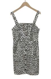 NWT Thread & Supply Leopard Print Denim Overall Dress Size XS