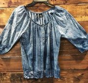 New Direction Petites Blouse in Blue