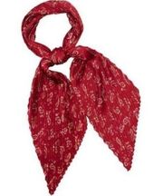 Ralph Lauren women's Christine Pleated Paisley scarf - Garnet Red - 14" x 68"