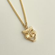 Gold Vendetta Mask Charm Necklace