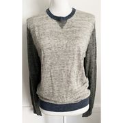 Armani Exchange Linen Grey Navy Crew Neck Sweater