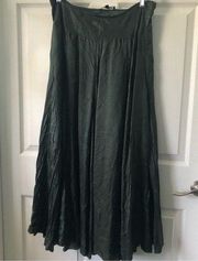 Green flared maxi skirt Karen Kane