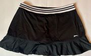 Slazenger Golf Ruffle Hem Skort Large Black White Elastic Waist Striped Pocket