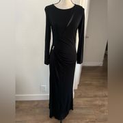 Emilio Pucci Black & Gold Elegant Long Sleeve Gown Size 42