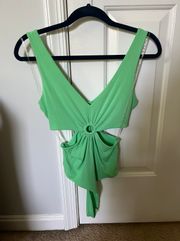 Green Cutout Bodysuit