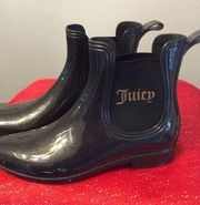 Juicy Couture Rain Boots Ankles Glittery Size 9