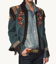 Double D Ranchwear Panhandle Patsy leather hand beaded Jacket NWT