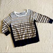 Joseph A 3/4 sleeve striped sweater size 2X