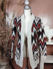 Mossimo Supply Co Open Cardigan Size Small S Multi Color Purple Blue Cream Sweat