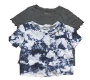 Hollister  Women's Tie Dyed & Solid White And Gray Short Sleeve Size XS Set of 2