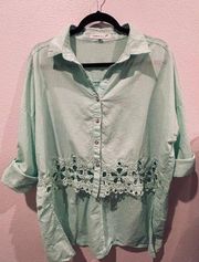 LOVE & LOVE Green Lace Shirt 