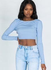 Princess Polly Skylar Long Sleeve Top in Blue