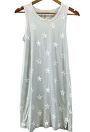 Current Elliott Women 0 The Beatnik Star Print Sleeveless Dress Pale Teal White