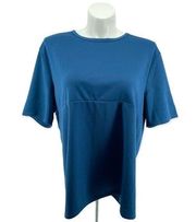 Z by Zella Women’s Blue Waffle Short Sleeve Running Active Athletic Top 2XL