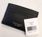 Kate Spade  Small Slim Card Holder Wallet Black Brand New NWT