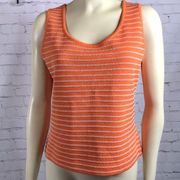 St John Orange Knit Womens Size M Shell Tank EUC