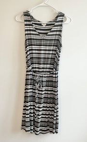 Green Striped Tie Front Dress