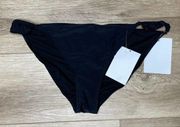 California Sunshine Women's Solid Black Ruffle Side Bikini Swim Bottoms sz XL