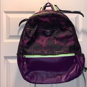 Ivivva Purple & Black Rose print backpack