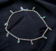 925 Silver Turquoise Charm Anklet