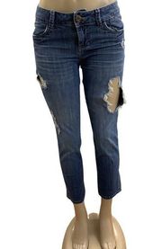 Elle Ripped Crop Jeans Size 6 (Preowned)