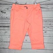 Lane Bryant Size 18 Neon Pink 5 Pocket Denim Jean Capris