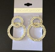New Jessica McClintock Crystal double ring earring