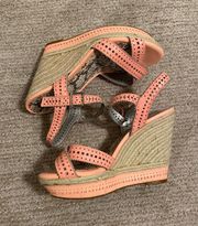 Pink With Snake Skin Insole Wedges