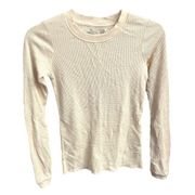 Everlane The Organic Cotton Waffle Long Sleeve Tee Canvas Ivory Size XXSmall