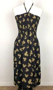 Disney‎ Cheetah Print Mickey Mouse Halter Dress Flare Womens Size XS