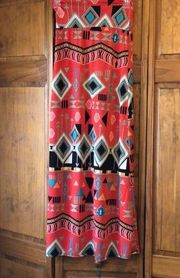 NWOT Boutique Coral Aztec Tribal Maxi Skirt Small