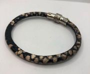 Henri Bendel Snakeskin Embossed Leather Magnetic Close Layering Bracelet
