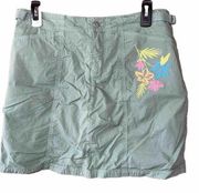 FRESH PRODUCE Lagoon Green FLORAL Stretch CRUISER SKORT Skirt Small
