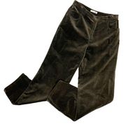 Jones New York Size 10 Dark Sage Green Stretch Velvet Jeans Pants High Waist