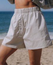 Poplin Resort Shorts- Light Grey