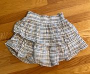 Aerie Preppy Rock N Ruffle Mini Skirt XXS Gingham