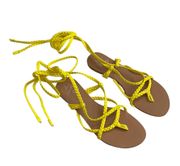 Womens Neon Strappy Gladiator Sandals Yellow Size 6 NEW Festival