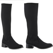 Donald J Pliner Zela Stretch Crepe Knee Boots Black Size 7 NWOB