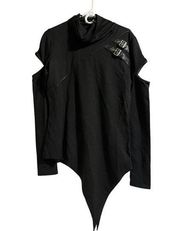 NWT  Womens Top Size XXL Black Asymmetrical Long Sleeve Gothic Tunic