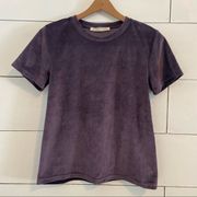 Double Zero Purple Velvet Short Sleeve Shirt.